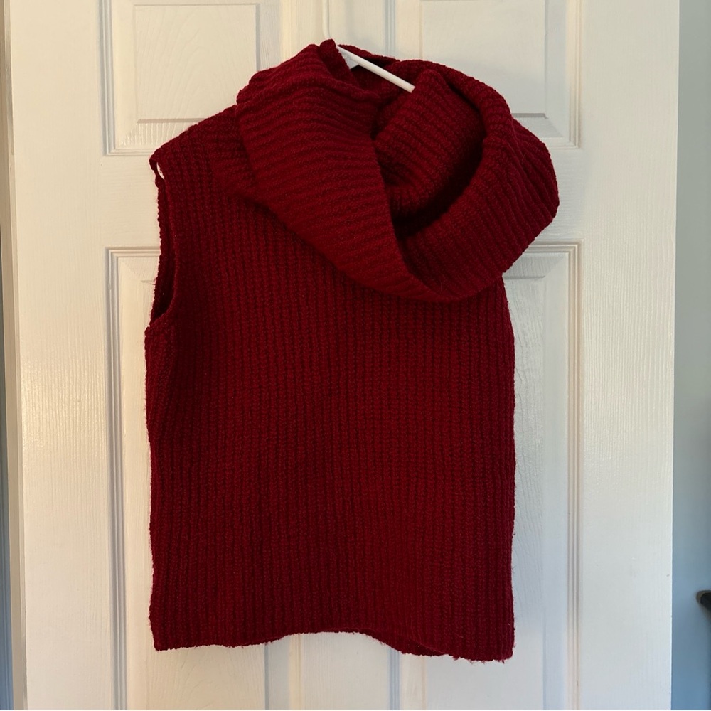 Nine West Rich Red Cowl Neck Sweater